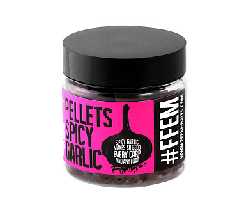 Пеллетс FFEM Baits насадочный Pellets  Spicy Garlic Halibut 8мм 100 г (Палтус с чесноком и специями)