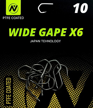 Крючки карповые VN Tackle Wide Gape X6 Size 10 Тефлон 