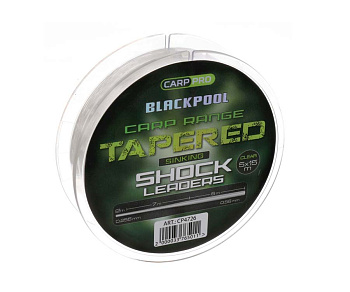 Конусный моно лидер Carp Pro Blackpool Carp Tapered Mono  5х15м /0,255-0,56мм (Прозрачный) 