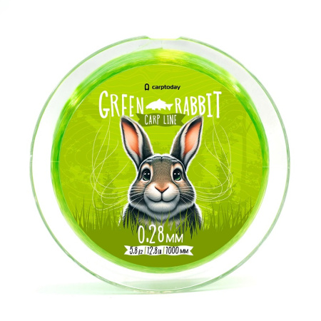 Леска CARPTODAY Green Rabbit  1000м 5,8кг0,28мм1