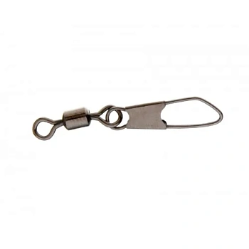Застежка фидерная с вертлюгом F-fishing Rolling Swivel Snap Black L, 7шт