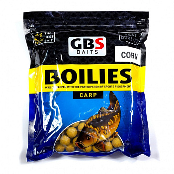 Бойлы тонущие GBS Baits Прикормочные Corn 20мм 3 кг (Кукуруза) 