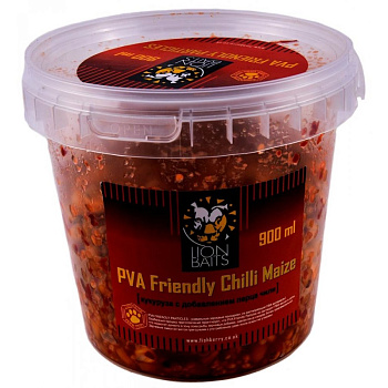 Зерновая смесь Lion Baits PVA Friendly Sweetcorn&Chilli 900 г (Кукуруза с чили) 