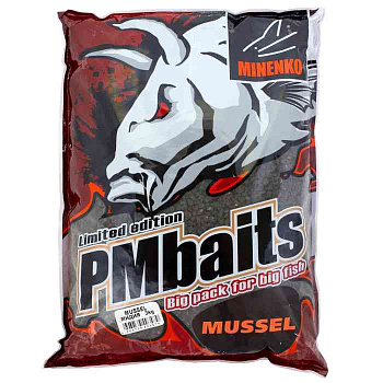 Прикормка сыпучая Minenko PMBaits Mussel 3 кг (Мидия) 