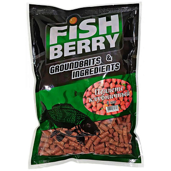 Пеллетс Fishberry Быстрорастворимый Strawberry 8мм 1 кг (Клубника)   Красный