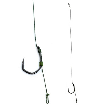 Поводок Flat Feeder с волосяной оснасткой Carp Hunter Claw Size 4   Мягкий  17см