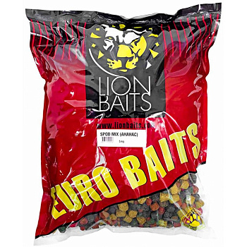 Бойлы тонущие Lion Baits Euro Baits Spod Mix измельченные + пеллетс 5 кг (Ананас) 