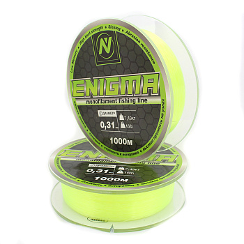 Монофильная леска VN Tackle Monofilament Fishing Line Enigma 1000м 8,62кг/0,33мм (Yellow-Green) 