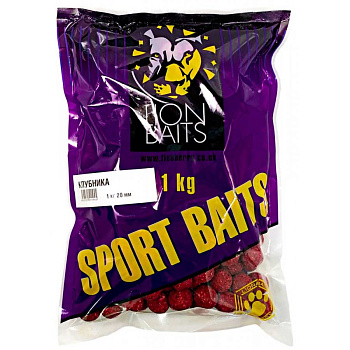 Бойлы тонущие Lion Baits  SPORT BAITS STRAWBERRY 20мм 1 кг (Клубника) 