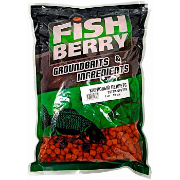Пеллетс Fishberry Carp pellets Tutti Frutti 10мм 1 кг (Тутти-фрутти)   Оранжевый