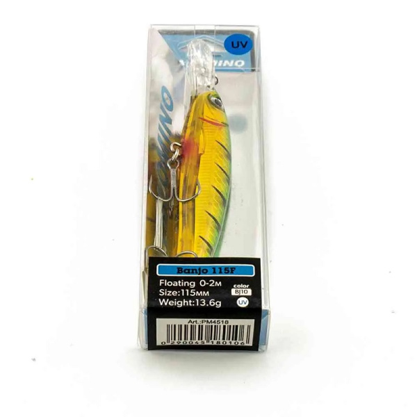 Воблер Palomino Banjo F 115мм 13,6 г color 010 UV заглубление 0-2 м 1