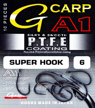 Крючки Gamakatsu A1 G-Carp Super Hook Size 4 PTFE 