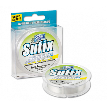 Леска зимняя флюрокарбоновая Sufix Invisiline Ice Fluorocarbon  50м 3,4кг/0,20мм (Прозрачный) 
