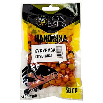Кукуруза насадочная Lion Baits Наживка натуральная Strawberry 50 г (Клубника) 