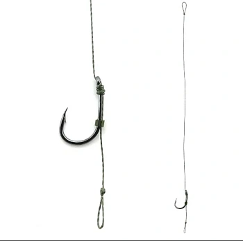 Поводок карповый с волосяной оснасткой Carp Hunter Wide Gape Size 6   Мягкий  17см