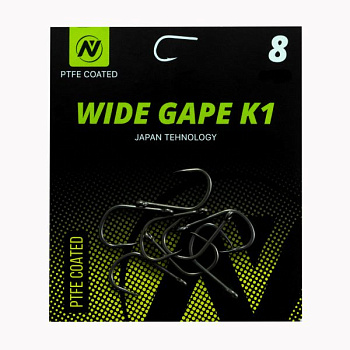 Крючки карповые VN Tackle Wide Gape K1 Size 8 Тефлон NEW