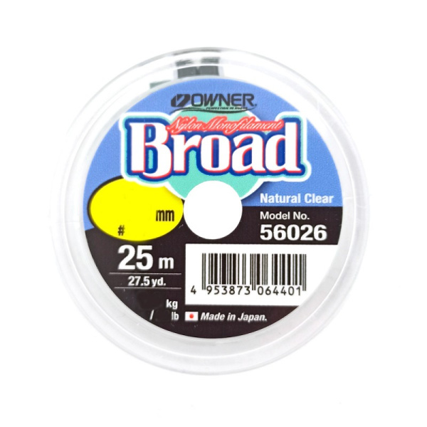 Поводочная леска Owner Broad  25м 4кг.0,20мм (Прозрачный) 