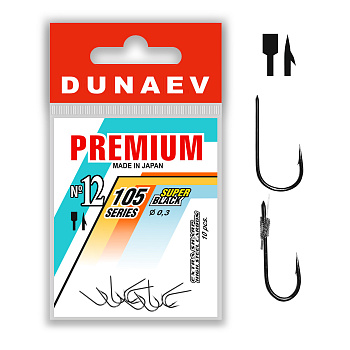 Крючки с лопаткой Dunaev Premium 105 Size 12 Черный никель 