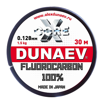 Леска Dunaev Fluorocarbon  30м 1,5кг/0,128мм Прозрачная 