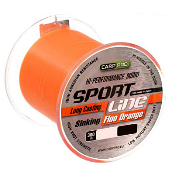 Леска Carp Pro Sport Line Fluo Orange  300м 4,7кг/0,265мм (Оранжевая) 