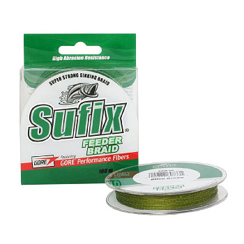 Плетеный шнур Sufix Feeder braid  100м 6,8кг/0,14мм (Зеленый) 