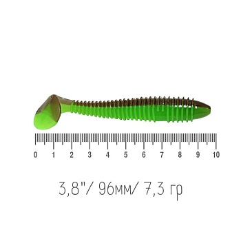 Силиконовая приманка Виброхвост YUMMY Baits Fat 3.8(96мм) съедобная (color: 214)
