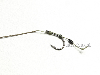 Крючок с поводком Carptravel Wide Gape Size 4 Черный никель  Climax 25Lb 20см