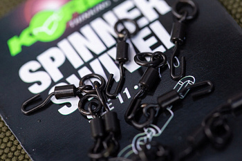Вертлюг с кольцом для крепления крючка Korda Spinner Swivels sz11, 10шт
