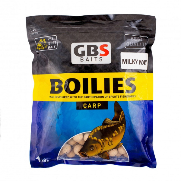 Бойлы тонущие GBS Baits Прикормочные Milky Way 20мм 3 кг (Млечный путь) 