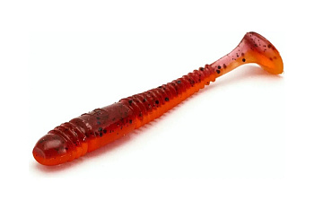 Силиконовая приманка Виброхвост Lucky John Pro Series Tioga 3.4in (86мм) съедоб (Т48 Red Fire Tiger)