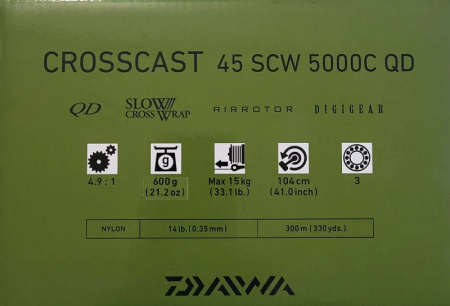 Катушка карповая Daiwa 24 CROSSCAST 45 SCW (5000C QD)1