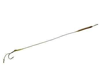 Крючок с лентяйкой и поводком Carp Pro Long Shank Size 4 Черный никель  в оплетке 25Lb 20см