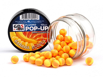 Бойлы плавающие GBS Baits   Banana Scopex 10мм 50 г (Банан Скопекс) 