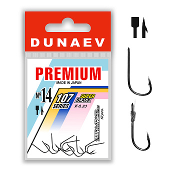 Крючки с лопаткой Dunaev Premium 107 Size 14 Черный никель 