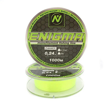 Монофильная леска VN Tackle Monofilament Fishing Line Enigma 1000м 7,49кг/0,31мм (Yellow-Green) 