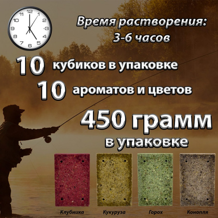 Прикормка Carpomaniya пресованная 10 куб. Premium 450 г (Клубника) 1