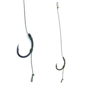 Поводок Flat Feeder с волосяной оснасткой Carp Hunter Krank Size 8   Мягкий  10см