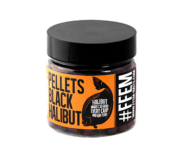 Пеллетс FFEM Baits насадочный Pellets  Black Halibut 14мм 100 г (Чёрный палтус) Просверленный  