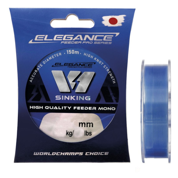 Монофильная леска Elegance Feeder V1  150м 3,27кг 0,18мм (синяя) 