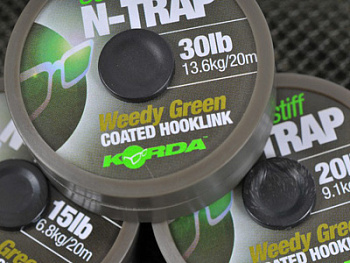 Повод. мат. в оболочке Korda N Trap Semi   15lb/ (Weedy Green) 