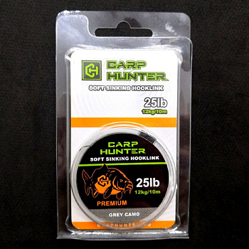 Повод. мат. Carp Hunter PREMIUM   10м 25lb/12кг/ (green camo) 