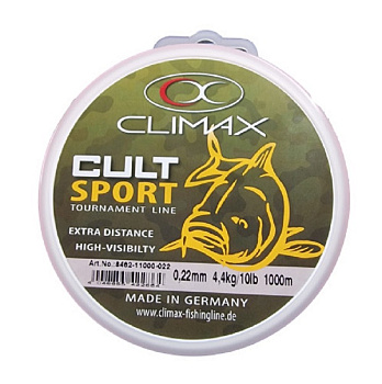 Леска Climax CULT Sport   1000м 8,3кг/0,30мм (Желтая) 