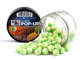 Бойлы плавающие GBS Baits   Hot Spices 12мм 50 г (Острые Специи (зелено-белые)) 