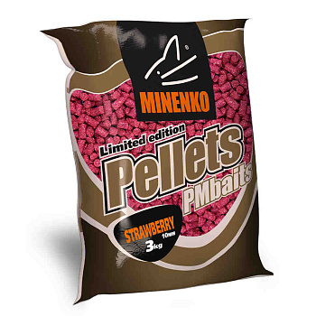 Пеллетс Minenko PMbaits Strawberry 10мм 3 кг (Клубника)   Красный