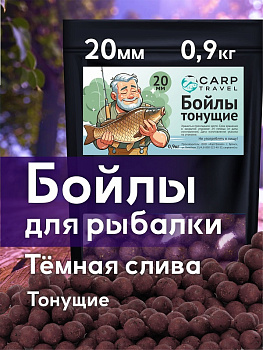 Бойлы тонущие Carptravel  Dark Plum 20мм 900 г (Темная слива) 