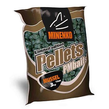 Пеллетс Minenko PMbaits Mussel 14мм 3 кг (Мидия)   Темный