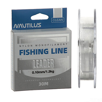 Поводочная леска Nautilus Leader  30м 2,2кг/0,14мм (Прозрачная) 