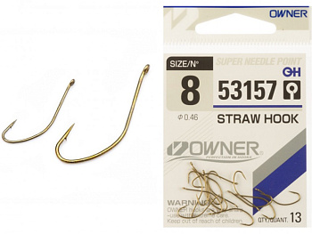 Крючки с колечком Owner Straw Hook Size 12 Brown 