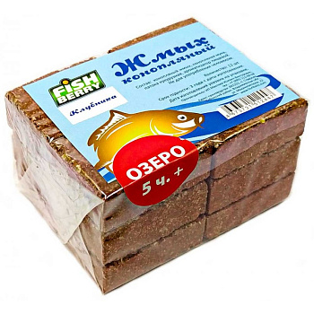 Прикормка Fishberry Карп/карась Жмых конопляный макуха 312 г (Клубника Озеро 5часов+) 