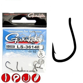 Крючки с колечком Gamakatsu LS-3614F N/L Size 12  
